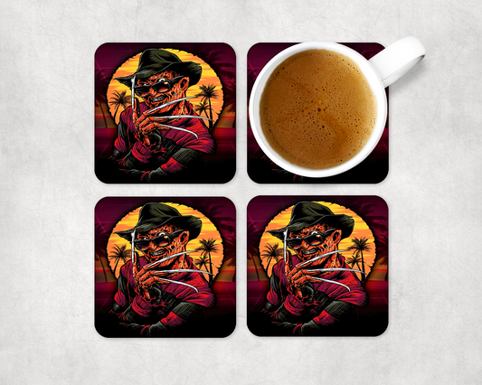 Set Of 4 Coasters With Chillin Freddy – Absorbent Coaster with Non-Slip Backing