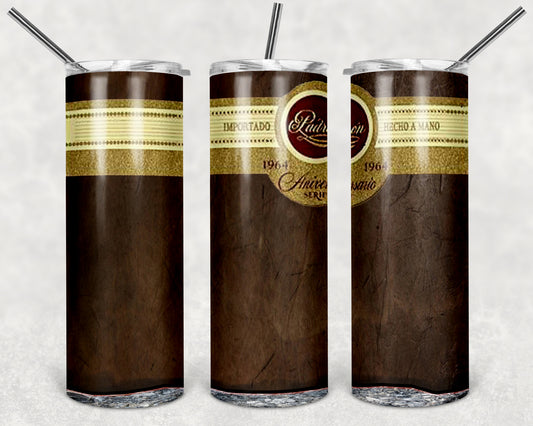 Cigar 20oz Skinny Tumbler – Insulated Stainless Steel with Straws & Brush