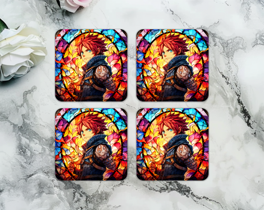 Set Of 4 Coasters With Anima Character – Absorbent Coaster with Non-Slip Backing