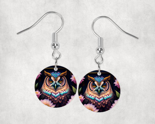 Colorful Owl Earrings – Lightweight Hypoallergenic Earrings
