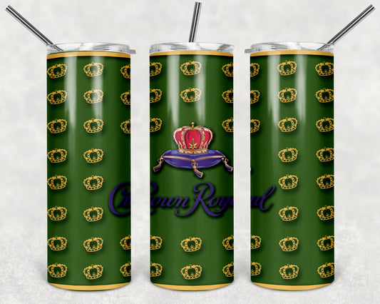 Crownroyal In Green 20oz Skinny Tumbler – Insulated Stainless Steel with Straws & Brush