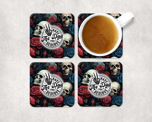 Set Of 4 Coasters Day You Deserve – Absorbent Coaster with Non-Slip Backing