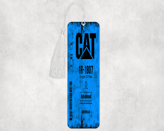Blue Grunge Style Cat Filter Bookmarker – Durable Laminated Bookmark