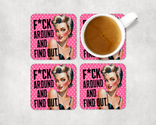 Set Of 4 Coasters With Fafo – Absorbent Coaster with Non-Slip Backing