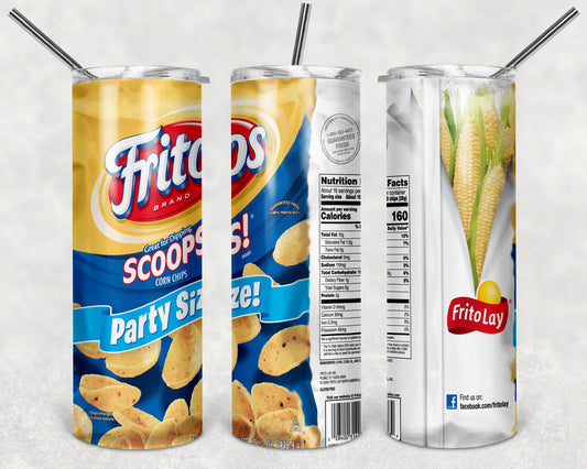 Fritos Scoops 20oz Skinny Tumbler – Insulated Stainless Steel with Straws & Brush