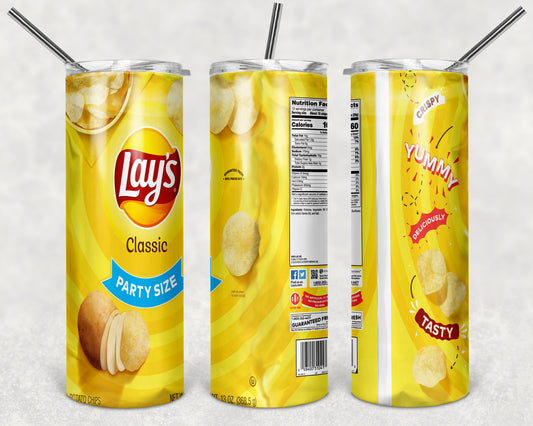 Lays Classic 20oz Skinny Tumbler – Insulated Stainless Steel with Straws & Brush