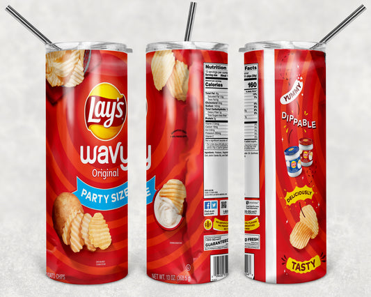 Lays Wavy 20oz Skinny Tumbler – Insulated Stainless Steel with Straws & Brush