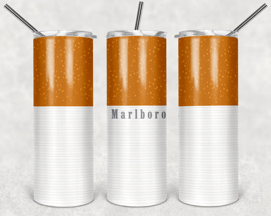 Marlboro 20oz Skinny Tumbler – Insulated Stainless Steel with Straws & Brush