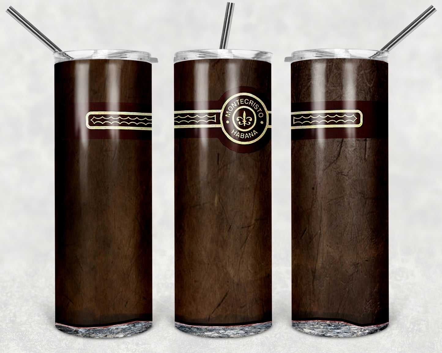 Monty Cigar 20oz Skinny Tumbler – Insulated Stainless Steel with Straws & Brush