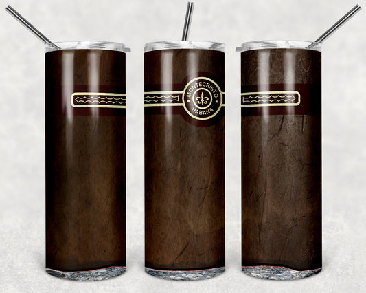 Monty Cigar 20oz Skinny Tumbler – Insulated Stainless Steel with Straws & Brush