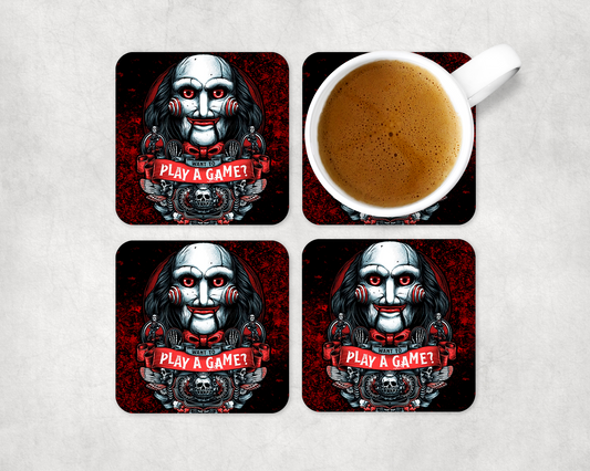 Set Of 4 Coasters With Saw – Absorbent Coaster with Non-Slip Backing