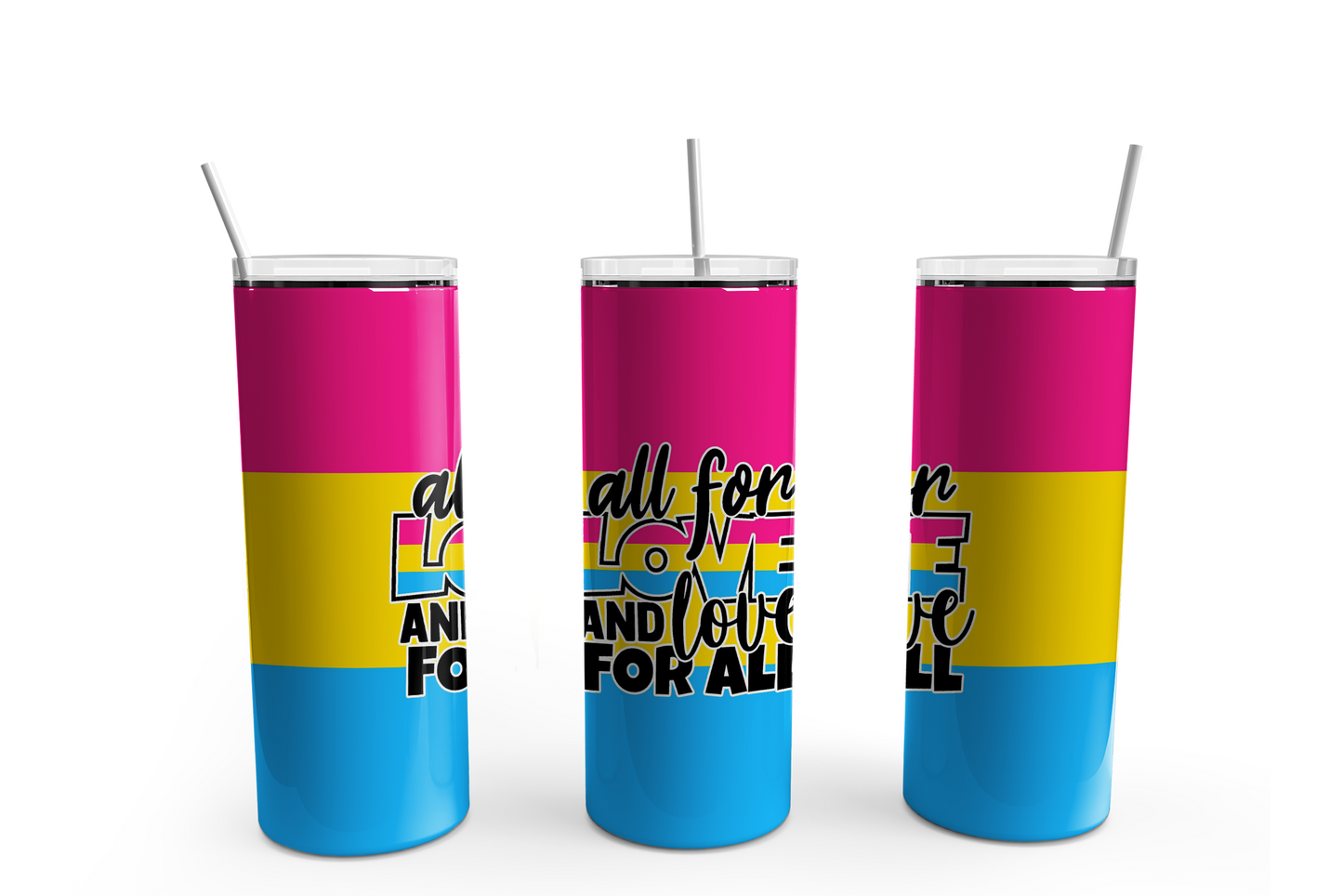 Pride 20oz Skinny Tumbler – Insulated Stainless Steel with Straws & Brush