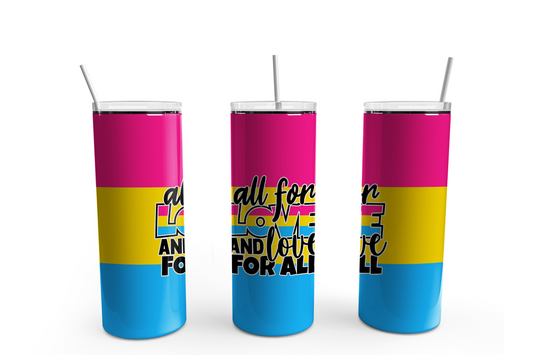 Pride 20oz Skinny Tumbler – Insulated Stainless Steel with Straws & Brush