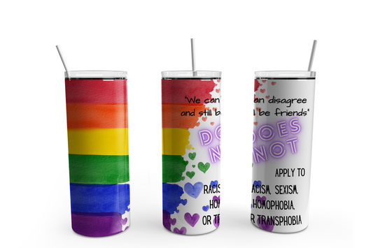Pride 20oz Skinny Tumbler – Insulated Stainless Steel with Straws & Brush