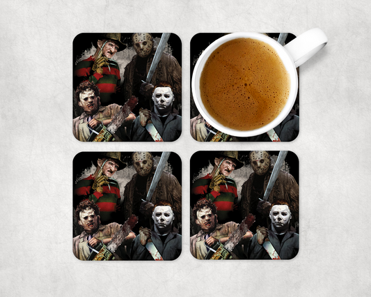 Set Of 4 Coasters With Quad Killers – Absorbent Coaster with Non-Slip Backing