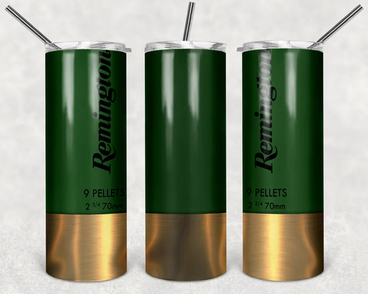 Remington Shell 20oz Skinny Tumbler – Insulated Stainless Steel with Straws & Brush