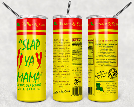 Slap Ya Mama 20oz Skinny Tumbler – Insulated Stainless Steel with Straws & Brush