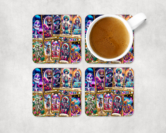 Set Of 4 Coasters With Taro Cards Set 2 – Absorbent Coaster with Non-Slip Backing