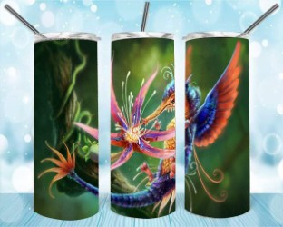 Alien Humming Bird 20oz Skinny Tumbler – Insulated Stainless Steel with Straws & Brush